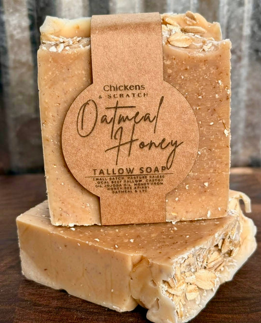 Oatmeal Honey Tallow Soap  “Lather and Soothe”
