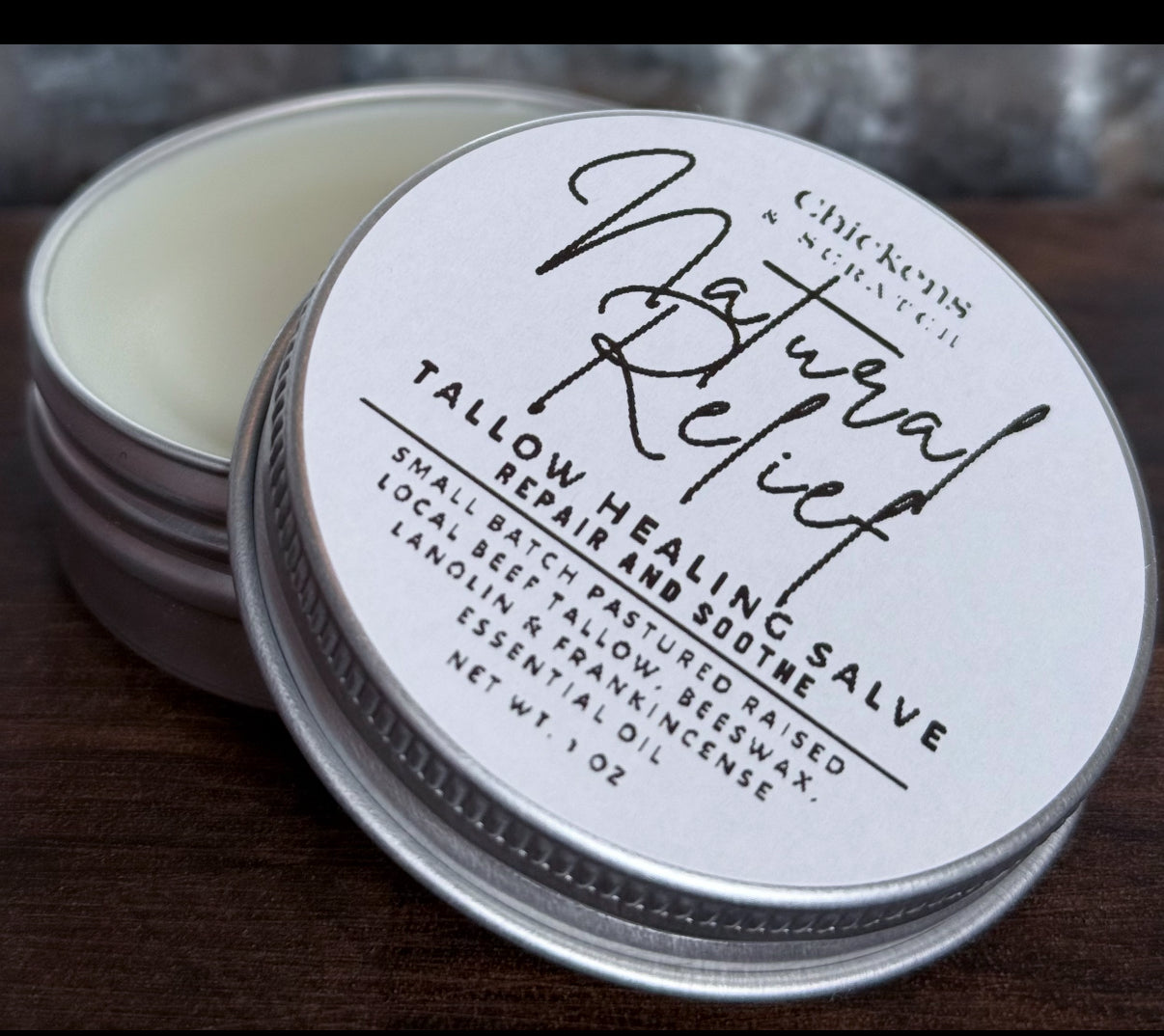 Natural Relief Healing Salve – Chickens and Scratch Tallow Company