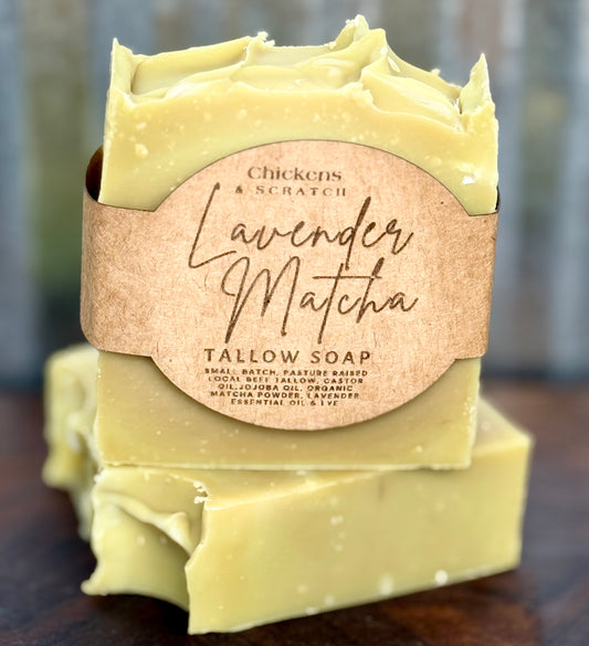 Lavender Matcha Tallow Soap      “Fresh and Grounding”
